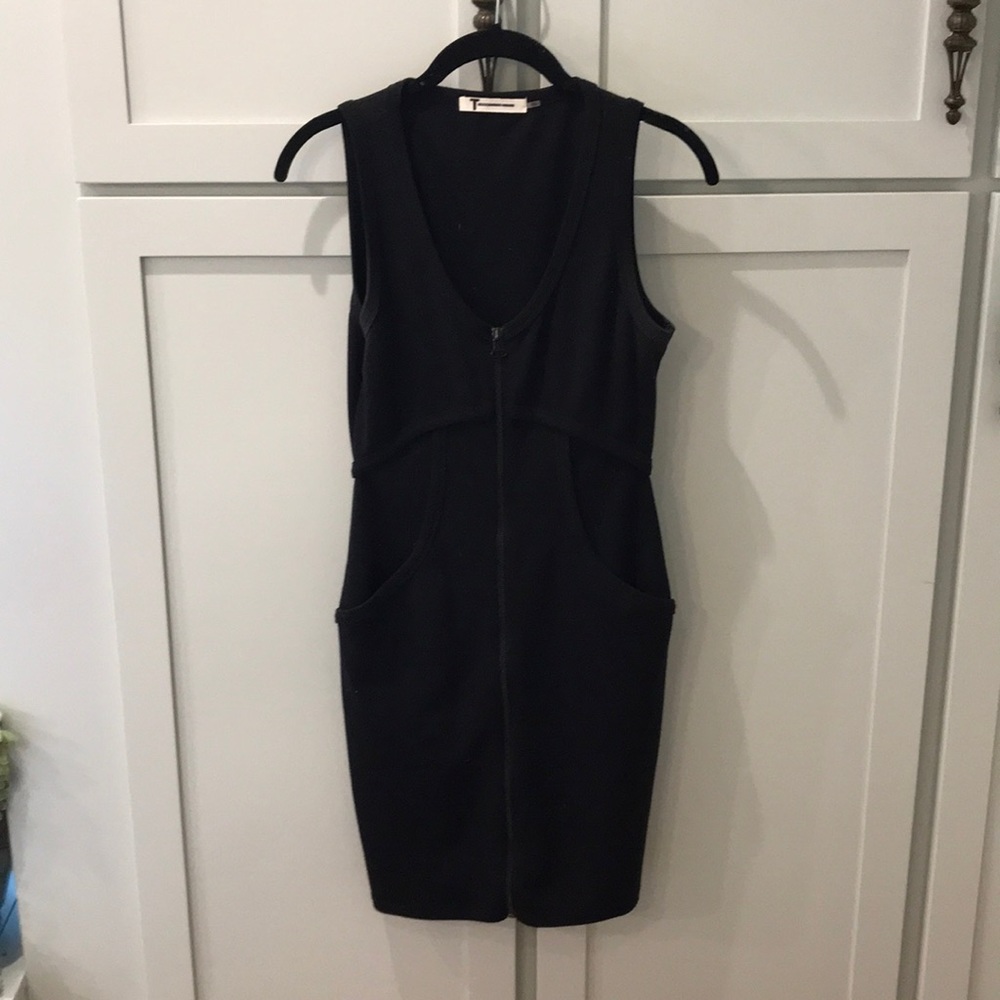 Alexander Wang Black Front Zippered Dress